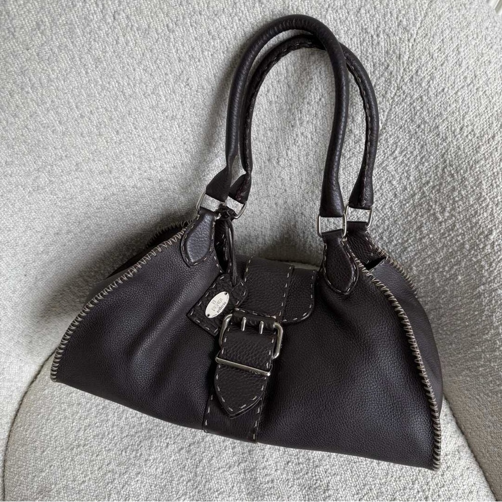 Brown Fendi Leather Shoulder Bag